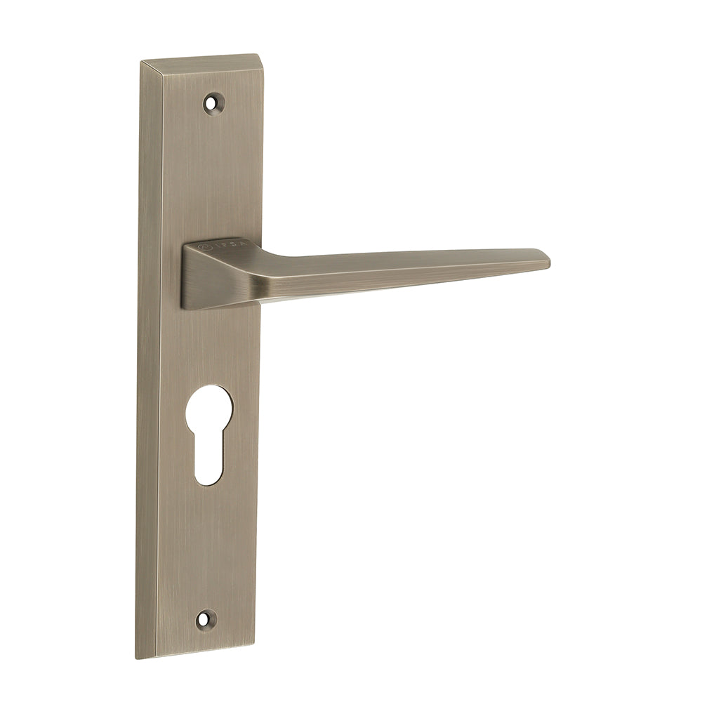 IPSA Canary Iris Handle Series on 8" Plate CYS Lockset with 60mm Both Side Key - Matte Antique Finish MAB